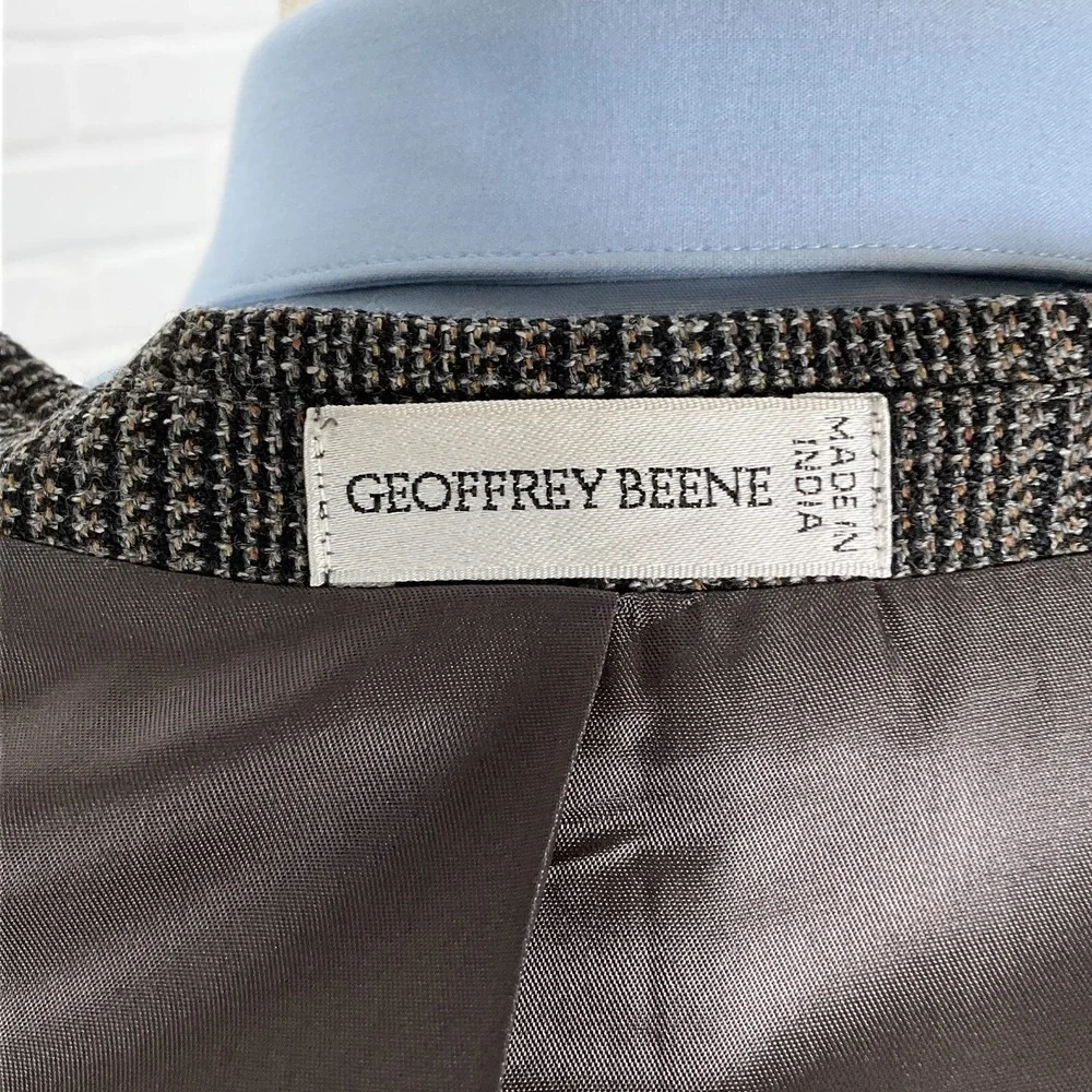 Geoffrey‎ Beene Blazer Mens 42L Gray Prince Edward Plaid Classic Wool Jacket